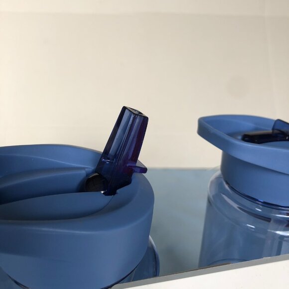 NEW LOT of 2 24 oz. WELLNESS Blue 24 oz BPA FREE Plastic Water Bottles #G6 - Picture 3 of 3